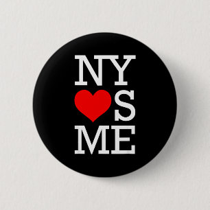 Ny Loves Me Funny I Heart New York  Button