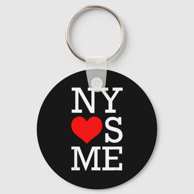 Ny Loves Me Funny I Heart New York  Keychain (Front)
