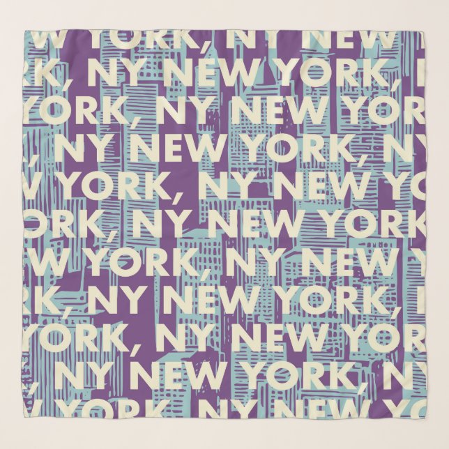 NY NEW YORK Graphic Pattern Scarf (Front)
