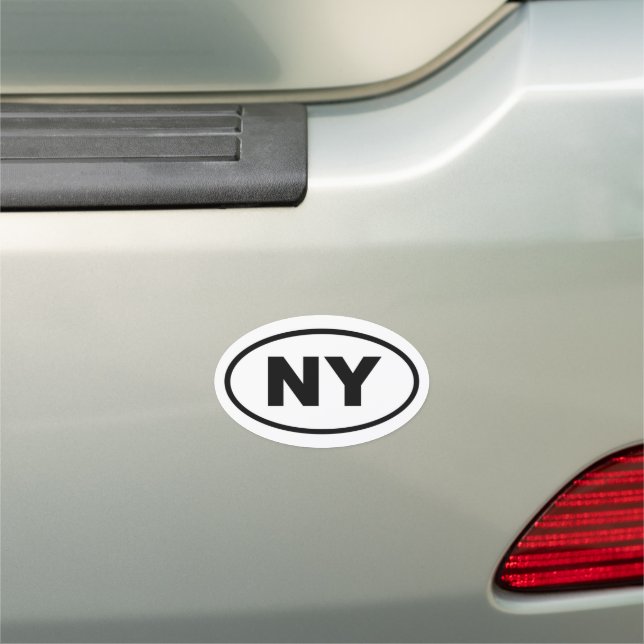 NY New York oval  Car Magnet (In Situ)