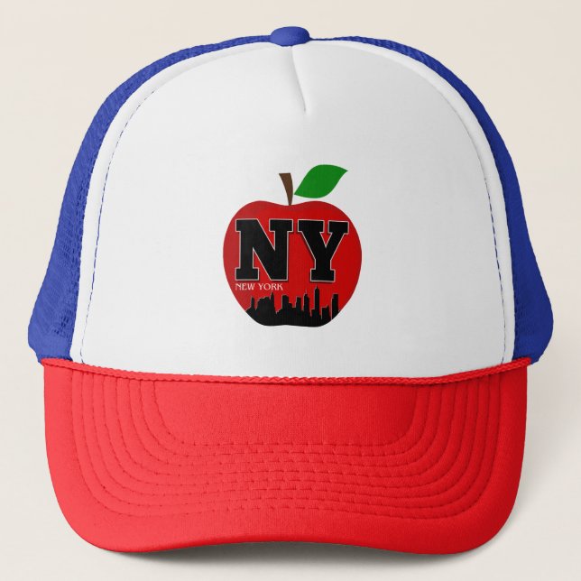 NY NEW YORK THE BIG APPLE TRUCKER HAT (Front)