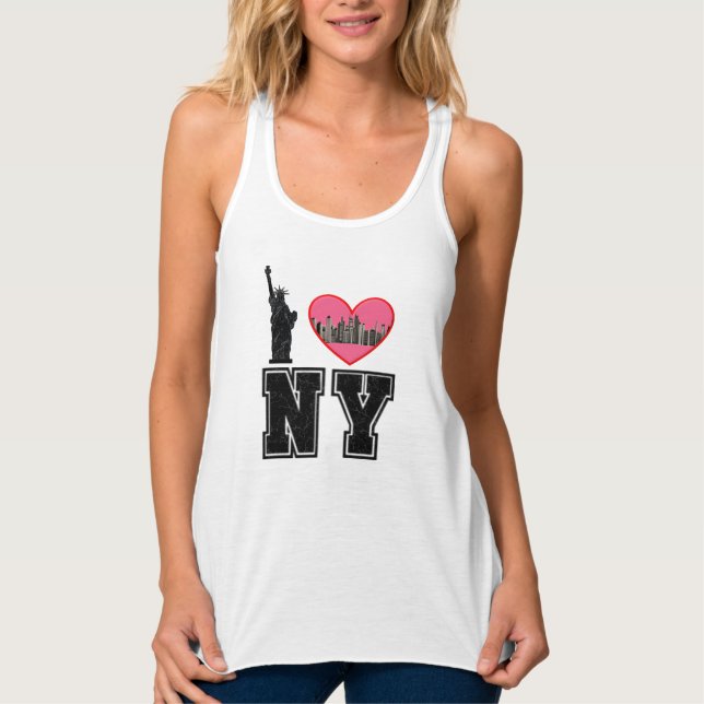 NY New York with City Heart Photo, Liberty Tank Top (Front)