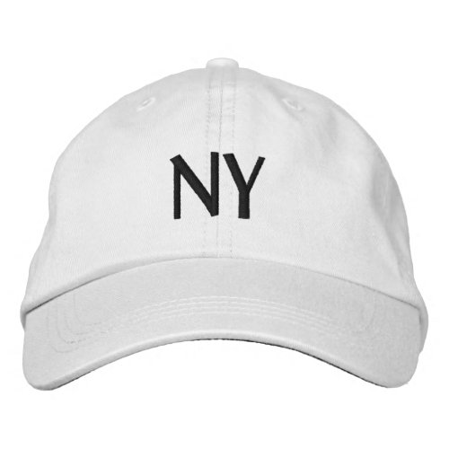 NY or DIY Initials Simple Black and White Embroidered Baseball Cap