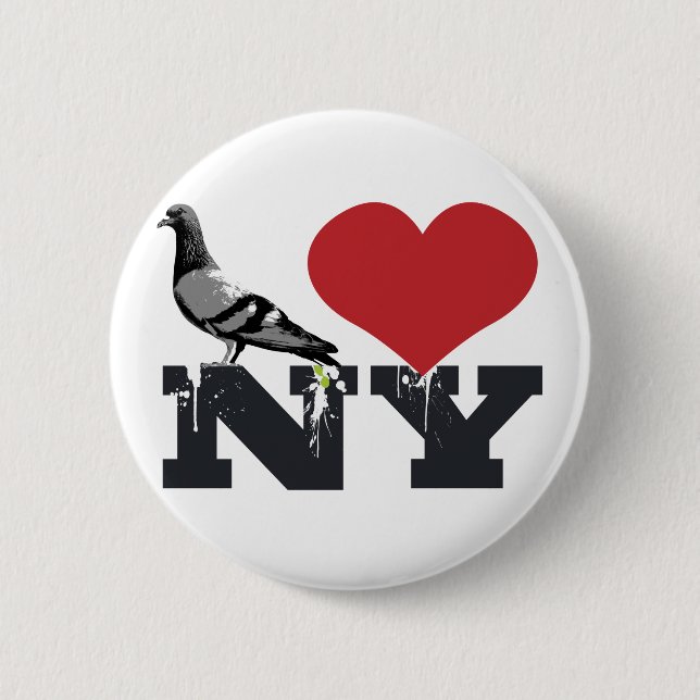 NY Pigeon Pinback Button (Front)