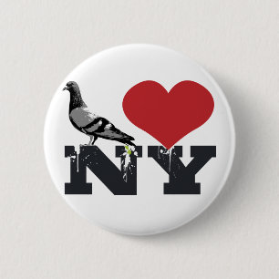 NY Pigeon Pinback Button