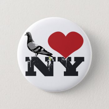 Ny Pigeon Pinback Button by brev87 at Zazzle