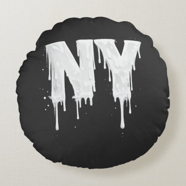 NY Street Vibes Round Pillow (Front)