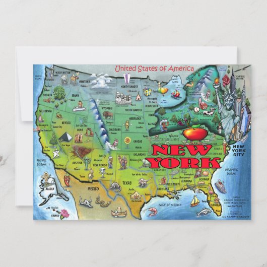 NY USA Map Card (Front)