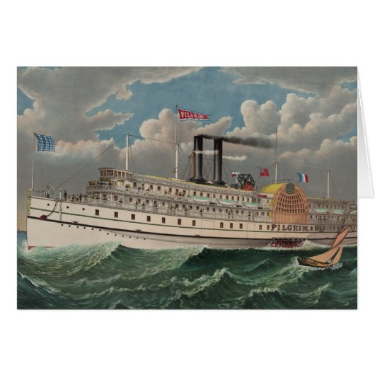 NY Voyage Grand Paddlewheel Steamboat The Pilgrim (Front Horizontal)
