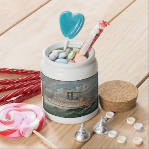 NY Voyage Grand Paddlewheel Steamboat The Pilgrim Candy Jar