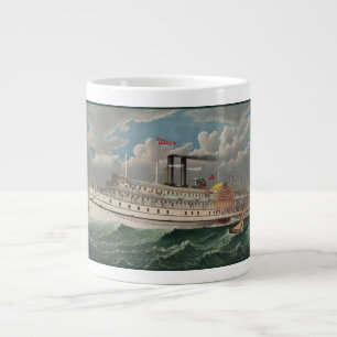 NY Voyage Grand Paddlewheel Steamboat The Pilgrim  Giant Coffee Mug