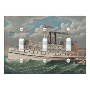 NY Voyage Grand Paddlewheel Steamboat The Pilgrim  Light Switch Cover