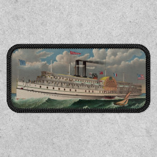 NY Voyage Grand Paddlewheel Steamboat The Pilgrim  Patch