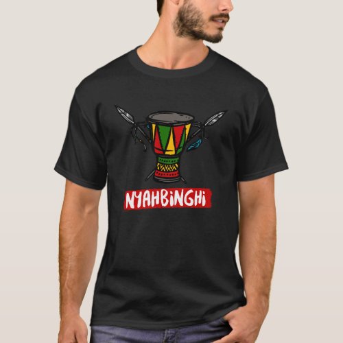 Nyabinghi Drum in Rasta Colors Reggae T_Shirt