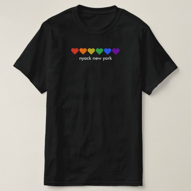 Nyack New York Rainbow Pride Heats T-Shirt (Design Front)