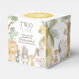 Nyala Safari Animals Two Wild Second Birthday Favor Boxes