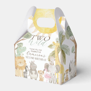 Nyala Safari Animals Two Wild Second Birthday Favor Boxes