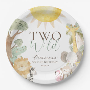 Nyala Safari Animals Two Wild Second Birthday Paper Plates