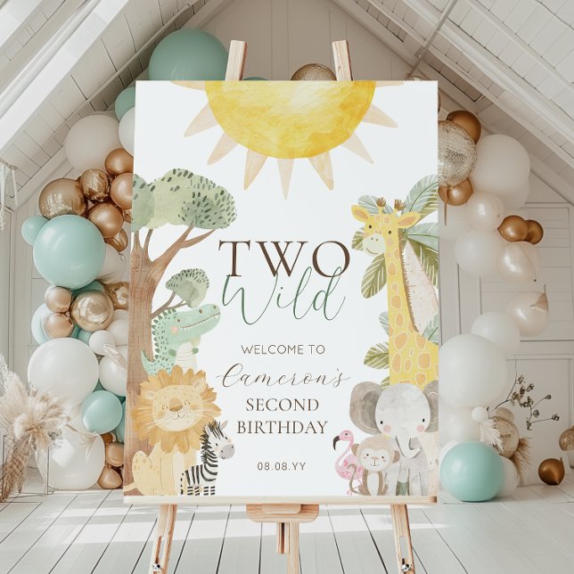 Nyala Safari Animals Two Wild Second Birthday Poster (Creator Uploaded)