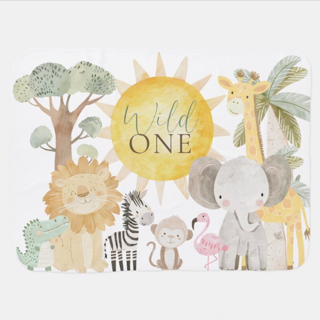 Nyala Safari Animals Wild One Baby Blanket (Horizontal)