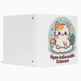 Nyan-believable Cuteness – Cute Kawaii Cat 3 Ring Binder