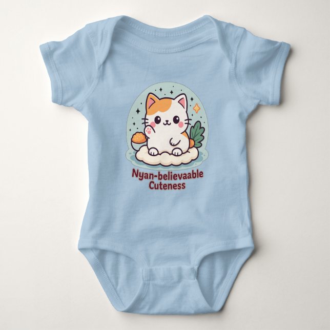 Nyan-believable Cuteness – Cute Kawaii Cat Baby Bodysuit (Front)