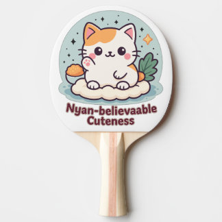 Nyan-believable Cuteness – Cute Kawaii Cat Ping Pong Paddle