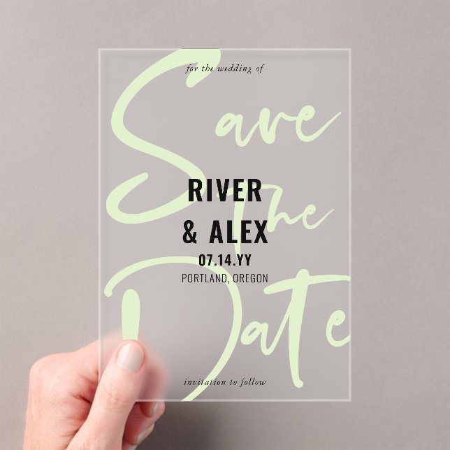 Nyanza Green Modern Script Save the Date (Insitu (Handheld))