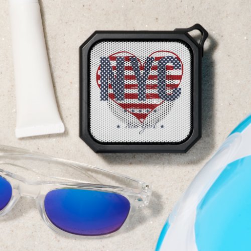 NYC American Flag Heart Bluetooth Speaker