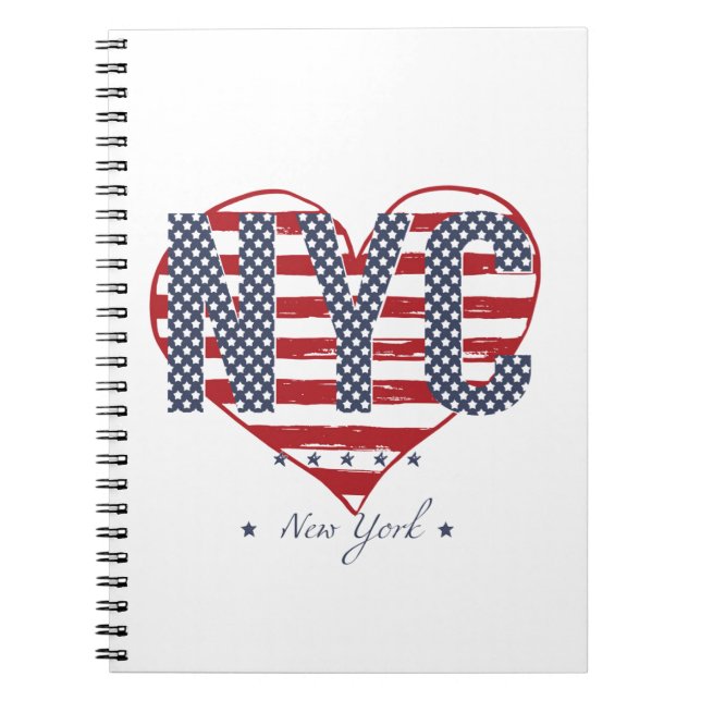 NYC American Flag Heart Notebook (Front)