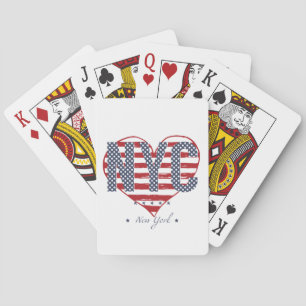 NYC American Flag Heart Poker Cards