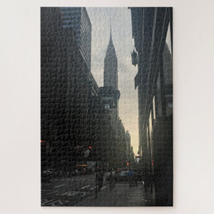 NYC Art Deco Skyscraper Chrysler Building Sunset Jigsaw Puzzle