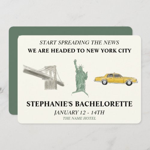 NYC Bachelorette  Invitation