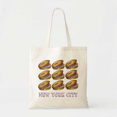 NYC Bagel Lox Cream Cheese Capers New York Tote