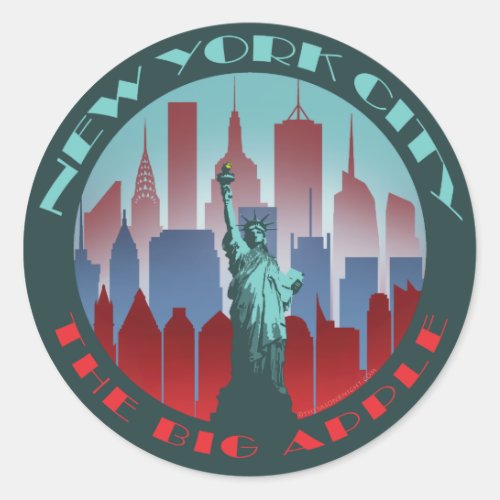 NYC Big Apple round Classic Round Sticker
