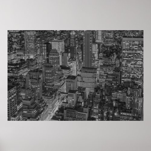 NYC Black White New York City Skyline Poster