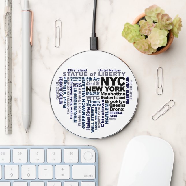 NYC Boroughs Wireless Charger (Desk)