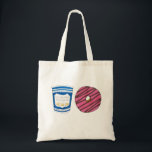 NYC Breakfast Cart Coffee Donut Doughnut Food Tote<br><div class="desc">Tote bag features an original illustration of a classic NYC food cart breakfast--a paper cup of coffee and a frosted donut!</div>