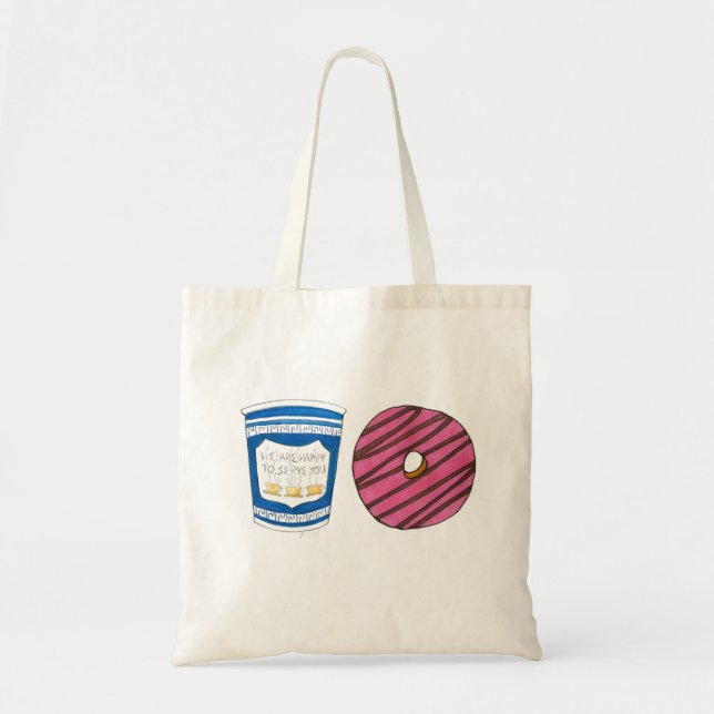 NYC Breakfast Cart Coffee Donut Doughnut Food Tote (Front)