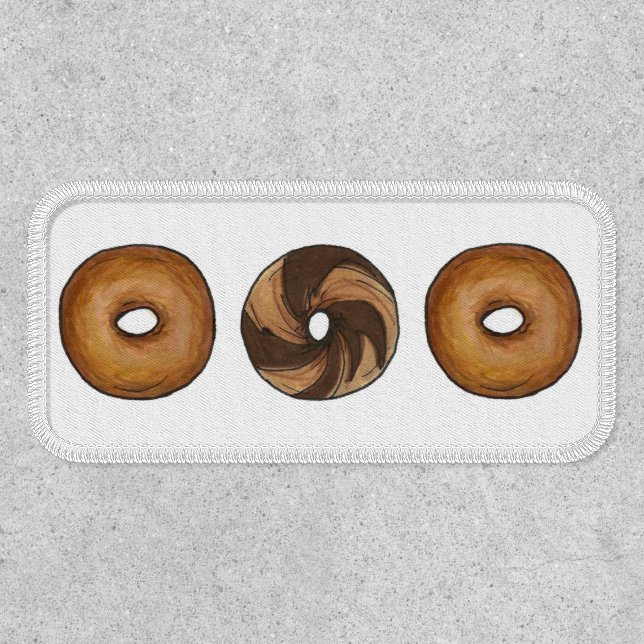 NYC Breakfast Deli Bagels Plain Marble Rye Patch (Front)