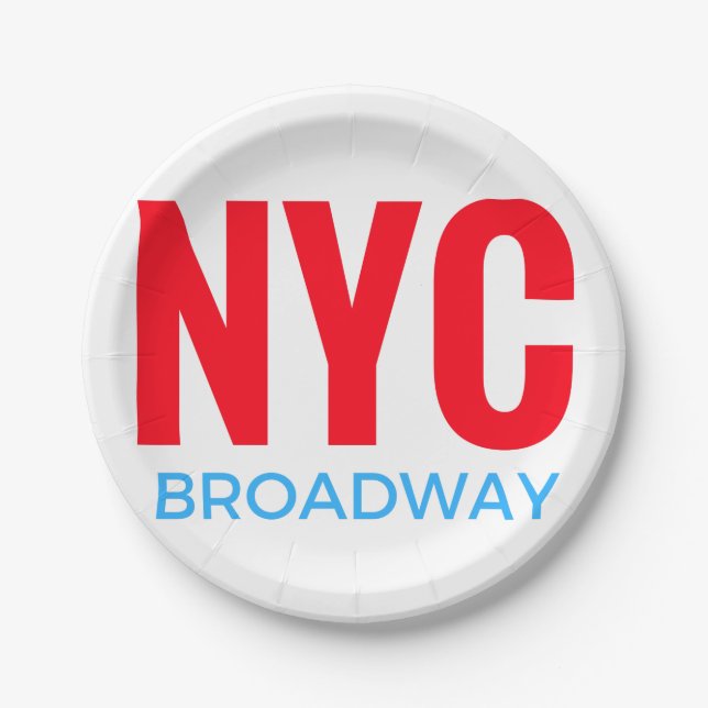 NYC Broadway Paper Plates (Front)