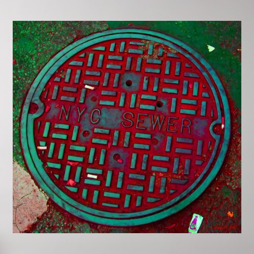 NYC Broadway Street Manhole Cover Art Print 