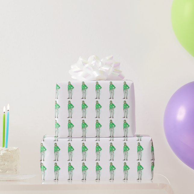 NYC Brooklyn BK Hipster Guy New York City NY Wrapping Paper (Party Gifts)