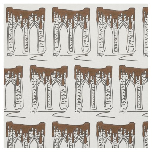 NYC Brooklyn Bridge Chocolate Valentine's Day Fabric