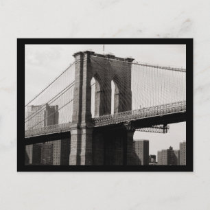 NYC Brooklyn Bridge Closeup Postcard