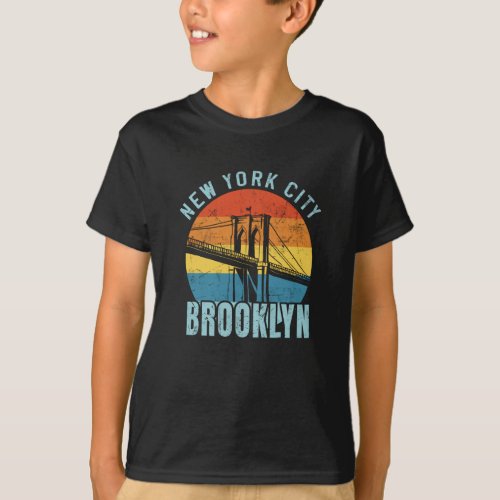 NYC Brooklyn Bridge Retro T_Shirt