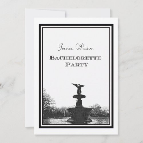 NYC Central Park Bethesda Ft DIY Etch Bachelorette Invitation