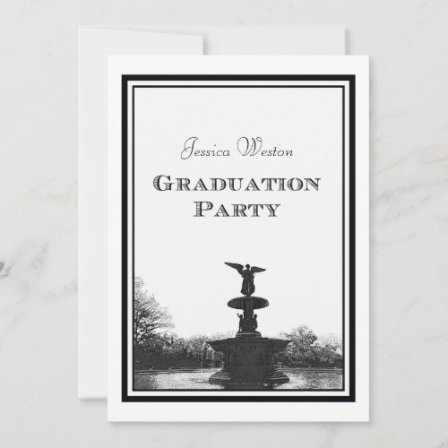 NYC Central Park Bethesda Ft DIY Etch Graduation Invitation