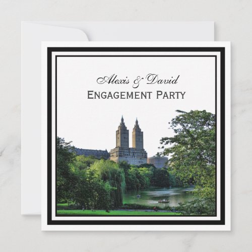 NYC Central Park Lake San Remo SQ Engagement Invitation