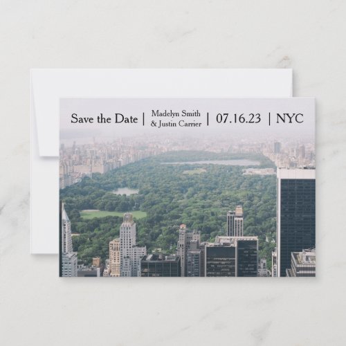 NYC Central Park Photo _ 3x5 Save the Date